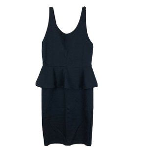 Alice + Olivia Sheath Dress Peplum Sleeveless Navy